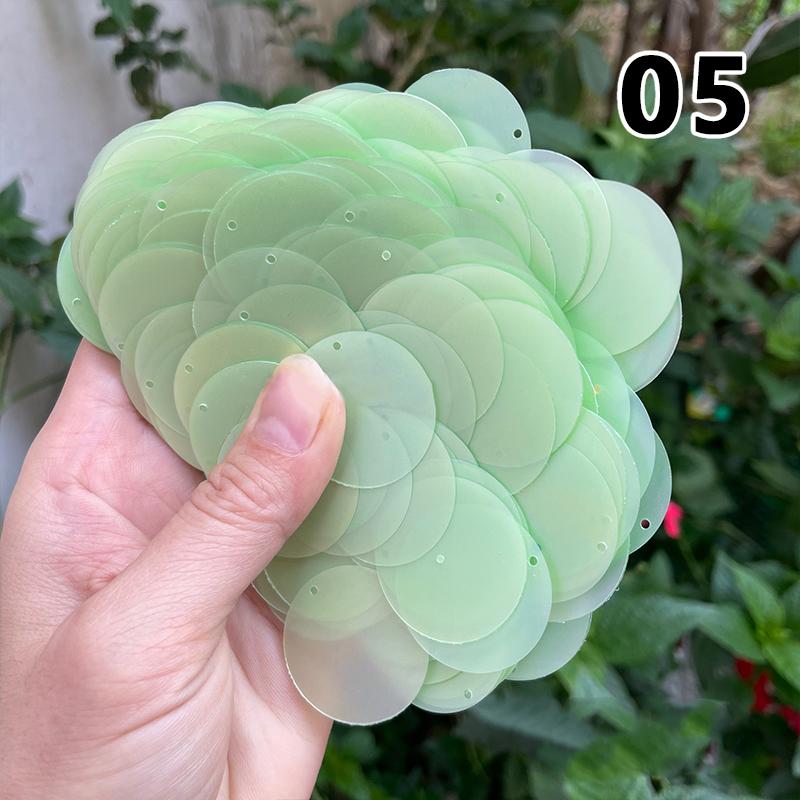 30 мм Разноцветные Конфетные Крупные Пайетки с Отверстием ПЭТ Круглые Пайетки Шитье Рукоделие Украшение Свадебного Платья DIY Аксессуары Рассыпные Пайетки