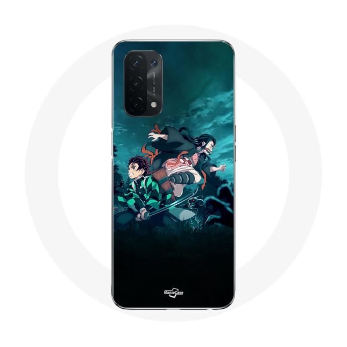 Coque pour Oppo A74 - MANIACASE - Demon Slayer - Souple - Noir - Protection