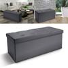 Banc avec coffre rangement pliable - Gris - 76 x 38 x 38 cm