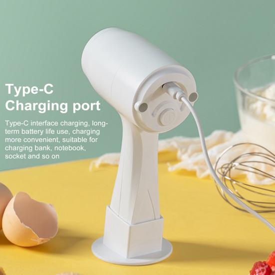 Electric Hand Mixer Cordless Rechargeable Egg Beater Handheld Egg Whisk Kitchen Tool for Baking Cooking