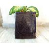 Handmade Wicca Leather Journal Black Pentagram Embossed Blank Spell Book of Shadows Notepad Grimoire Book Write Book for Men Women