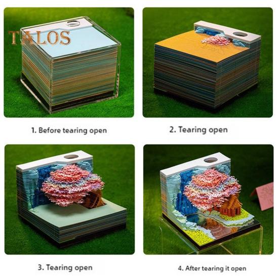 3D Tree House блокнот бумажная скульптура модель гладкий письменный стол календарь семейный блокнот со светодиодной подсветкой