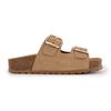 Women's Suede Wedge Double Strap Mules