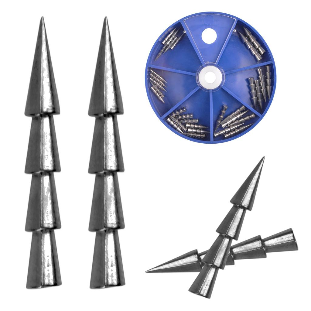 AGOOL Nail Sinker Tungsten Fishing 5 Total of 30 Set, 30-Piece Set, Weights, Eco-Friendly, 0.3g, 0.6g, 0.9g, 1.3g, 1.8g, Sizes,