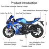 1:12 Сплавных Suzuki GSX1000R S1000RR Мотоциклов Игрушка Литые Модели Автомобилей Колесо Амортизация Колеса Рулевое Управление Транспортное Средство Детские Подарки