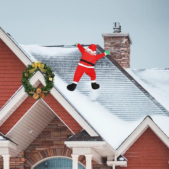 Светящийся подвесной Санта-Клаус, большой, поднимающийся Санта-Клаус, украшение для одежды, забавный, милый, рождественский кулон для двери автомобиля дома