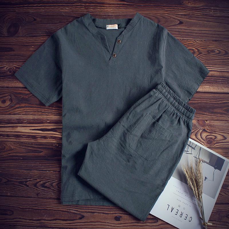 Летний Костюм Мужской Полный Супер Большой Костюм Двухсекционный Плюс Удобрение Для Спортивной Одежды