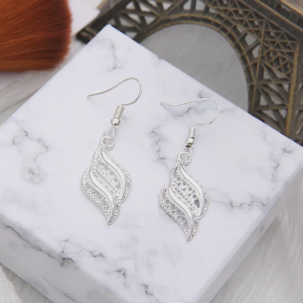Европейско-американская мода Ретро посеребренные полые серьги для женщин