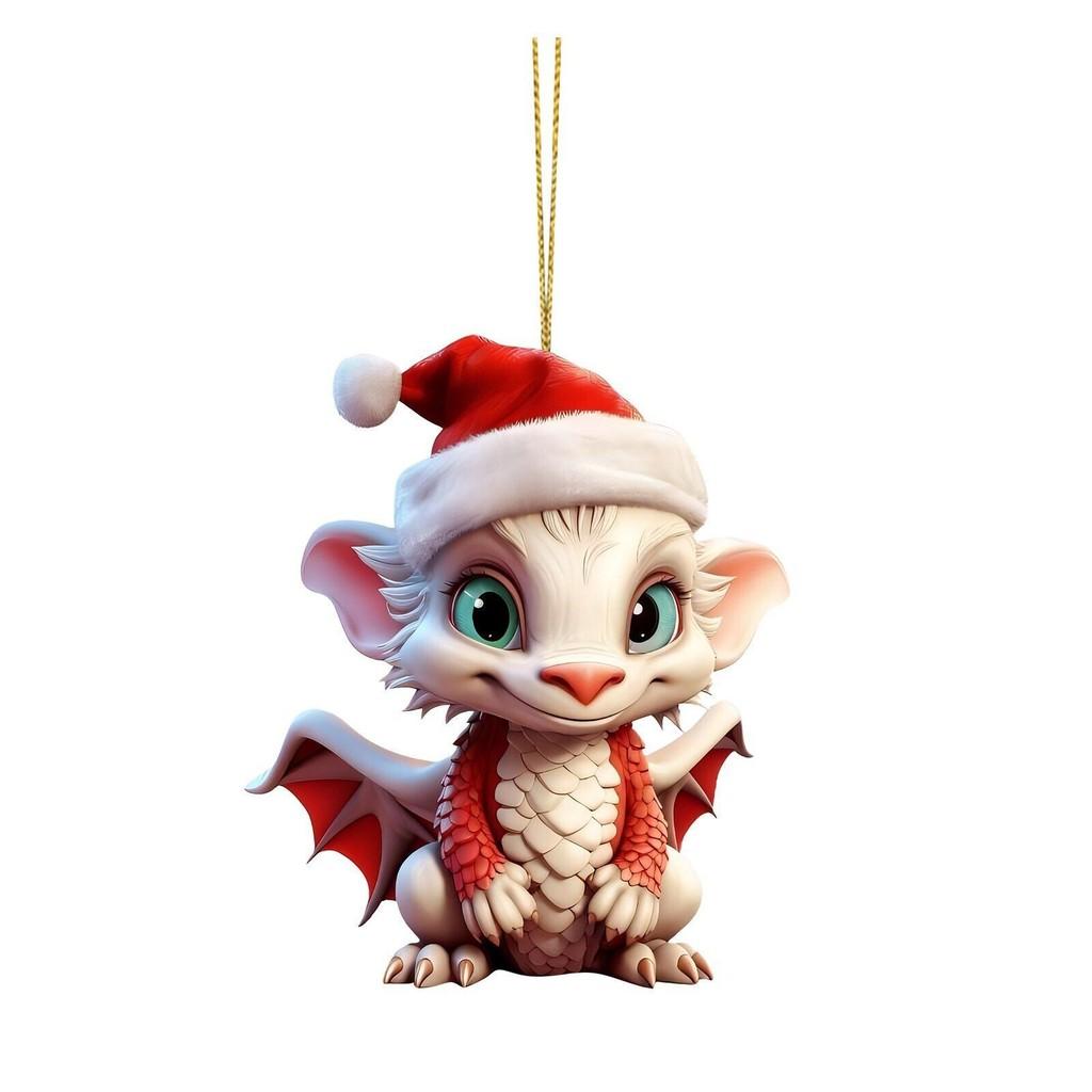 Charming Cartoon Dinosaur Acrylic Ornament For Joyful Christmas Tree Decoration