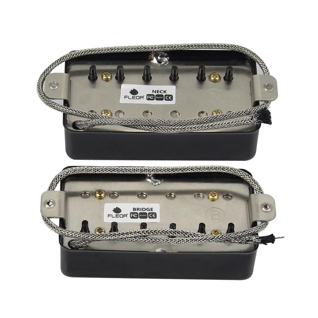FLEOR Alnico5 Набор гитарных хамбакеров Черный Бридж Нек Совместим с гитарами типа LP &
