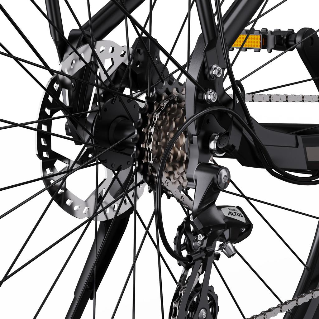 ONESPORT OT07 250W Mid-Drive Electric Bike, 36V 14Ah Battery, 110km Range, Hydraulic Brakes, Shimano 7-Speed,