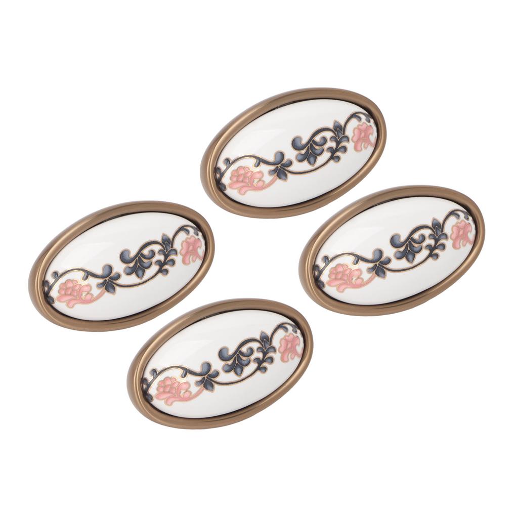 4 комплекта овальных ручек для шкафа 3D плавающий цветок изысканные эргономичные винтажные ручки для шкафа для домашней двери