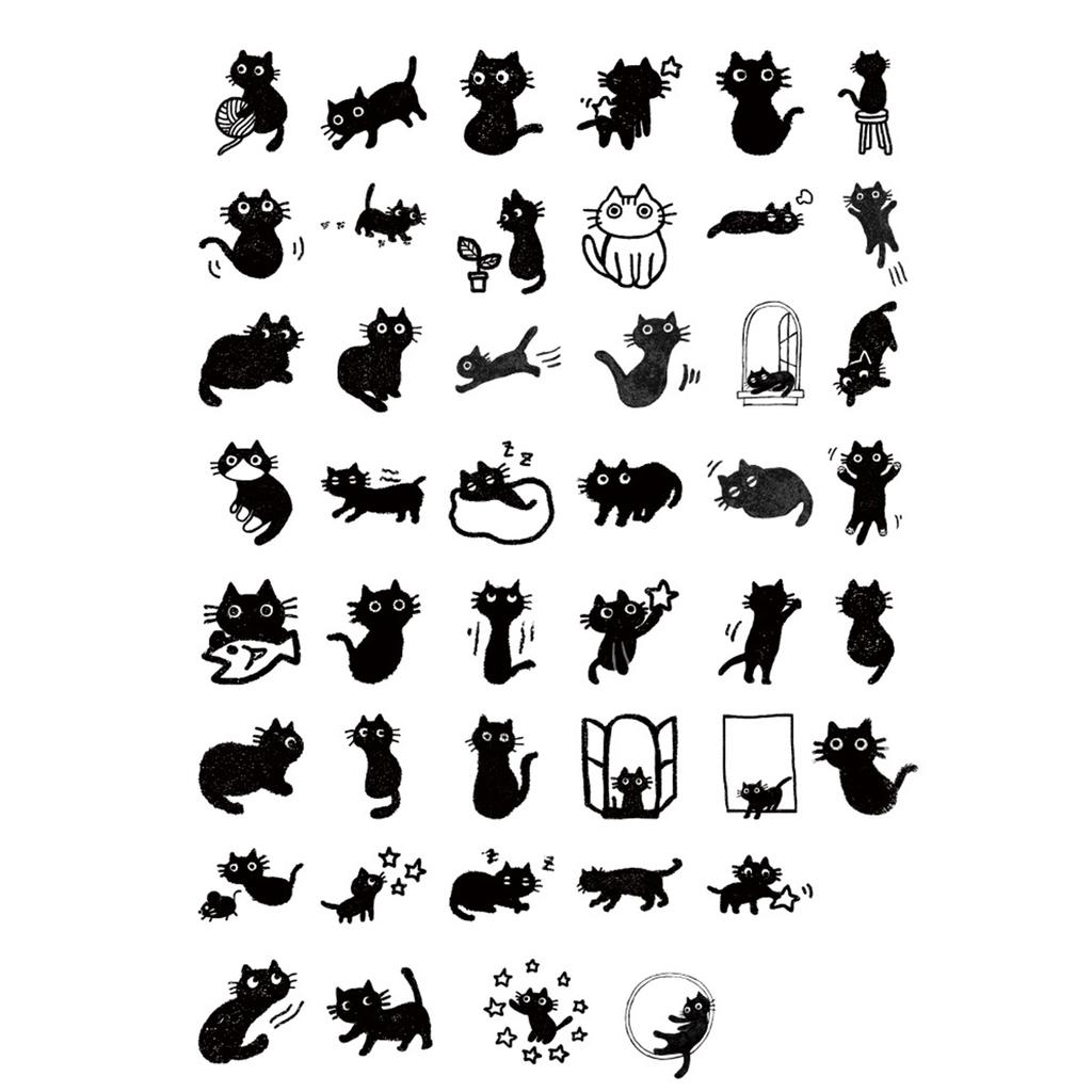 45x/Box Тематические наклейки с кошками Наклейки на бутылки с водой Декоративные наклейки Наклейки с животными для скейтбордов Скрапбукинг