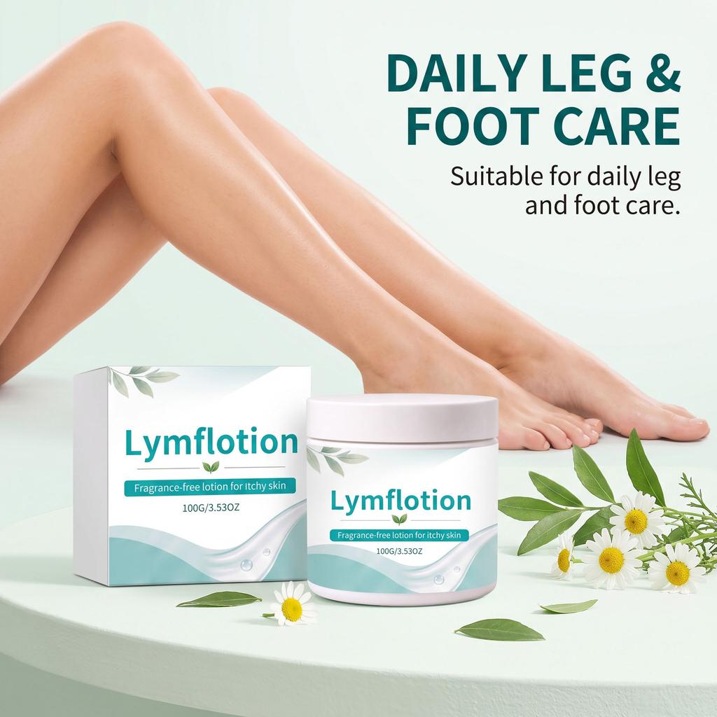 Leg and foot care lotion with a soft and smooth texture, easy to apply and non-greasy
