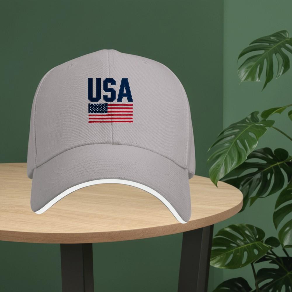 Бейсболка с графическим изображением флага США, полиэстер, дышащая, регулируемая, патриотическая, повседневная, для взрослых
