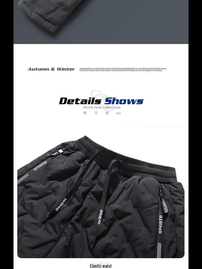 Мужские зимние водонепроницаемые плюшевые брюки для снега - плотные, ветрозащитные, с манжетами, повседневные брюки из овчины