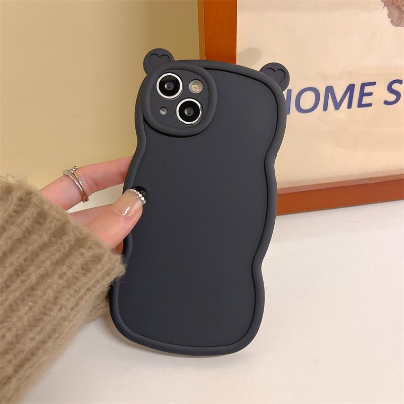 Твердый чехол с милыми медвежьими ушками для iPhone 14 13 12 11 Pro Max 14 Plus XS Max XR, противоударный защитный чехол