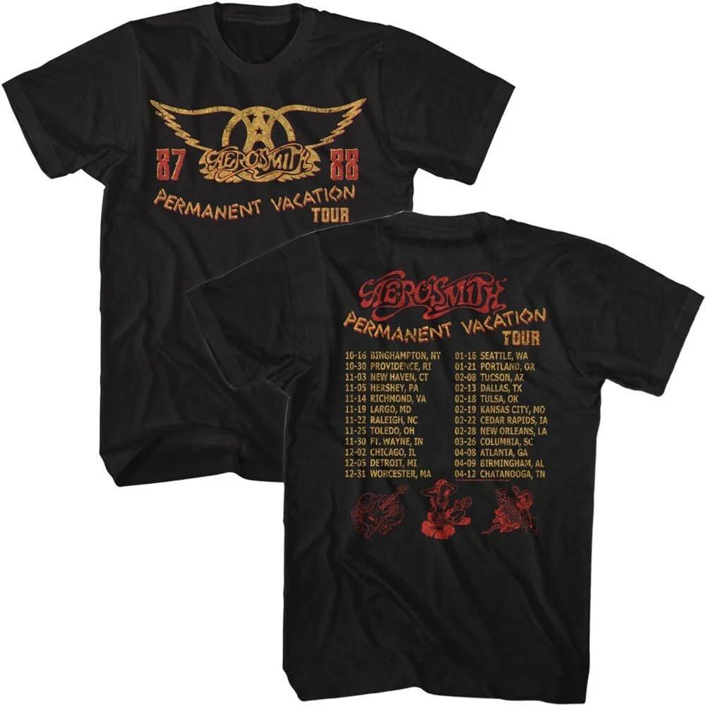 Aerosmith Permanent Vacation Tour 87–88 Reprint T Shirt Full Size S5XL Unisex T-Shirt Graphic Tee