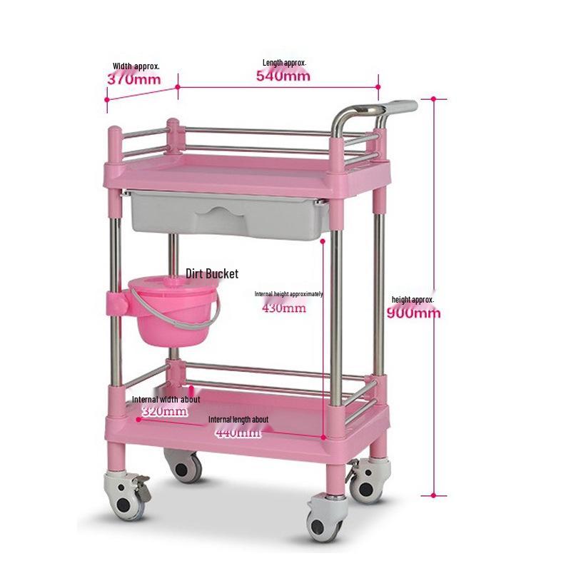 Stainless Steel & ABS Silent Medical Trolley