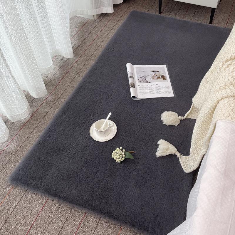 Imitation Rabbit Fur Carpet Fluffy Children's Bedroom Rug Modern Living Room Coffee Table Foot Mat Plush Bay Window Sofa Cushion