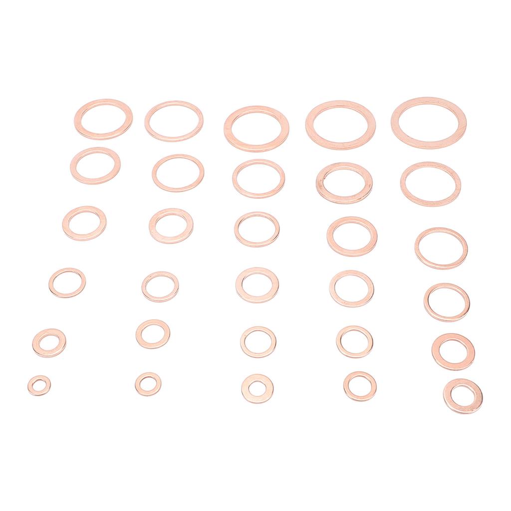 568pcs Crush Washers Assortment Kit Brass IMPA813080 M5 M6 M8 M10 M12 M14 Metric Oil Drain Plug Gasket Seal Kit for
