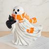 Halloween Ghost Figurine With Cat Spooky Resin Ghost Statue Cute Ghost Ornaments Perfect For Indoor & Porch Halloween Decor