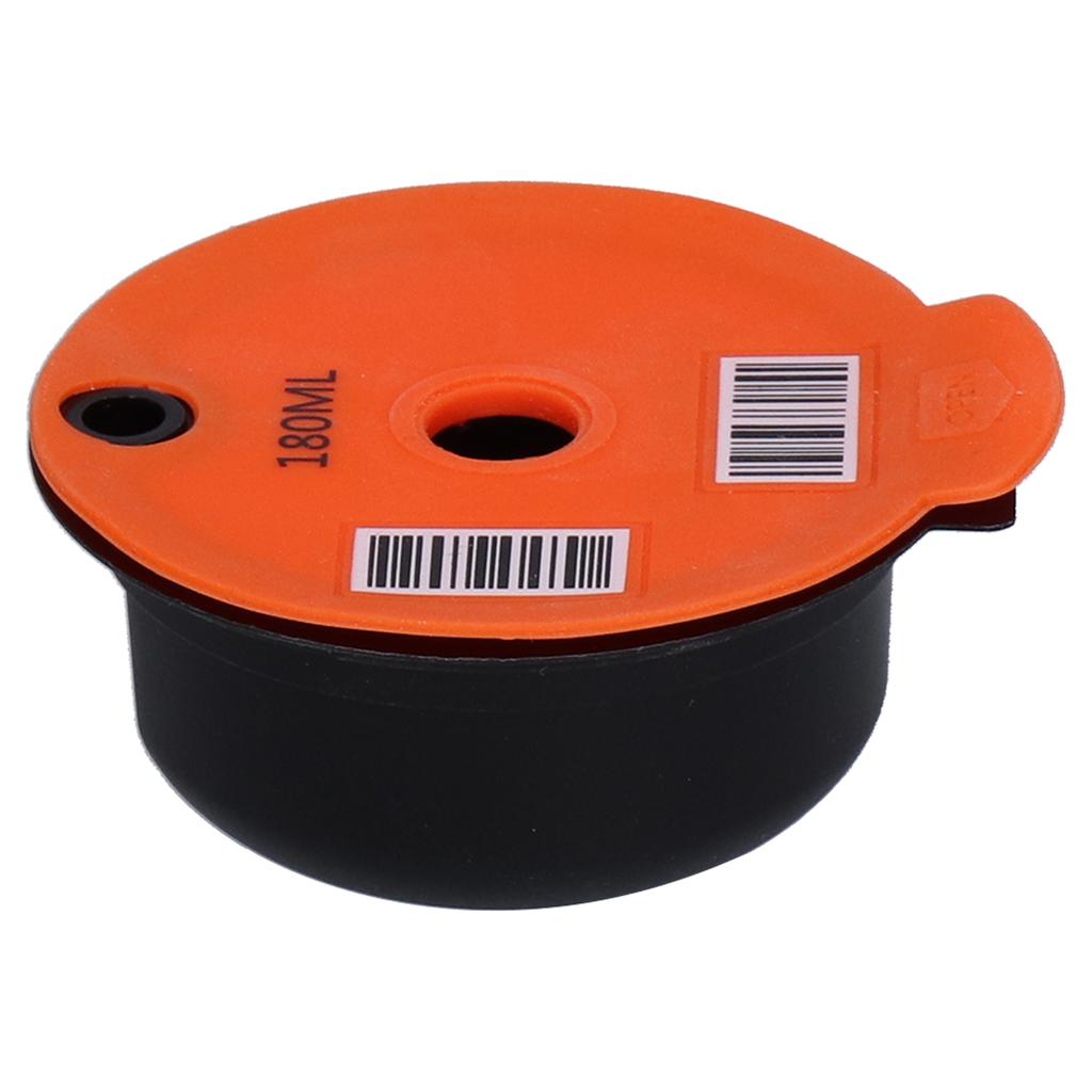 Reusable Coffee Capsule Coffee Filter Cup with Brush Spoon Home Office Cafe AccessoriesOrange 180ML