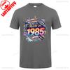 Классическая винтажная хлопковая футболка 1985 года в ретро-стиле 80-х, с коротким рукавом, повседневная, с круглым вырезом, унисекс для мужчин и женщин, подарок на 40-летие