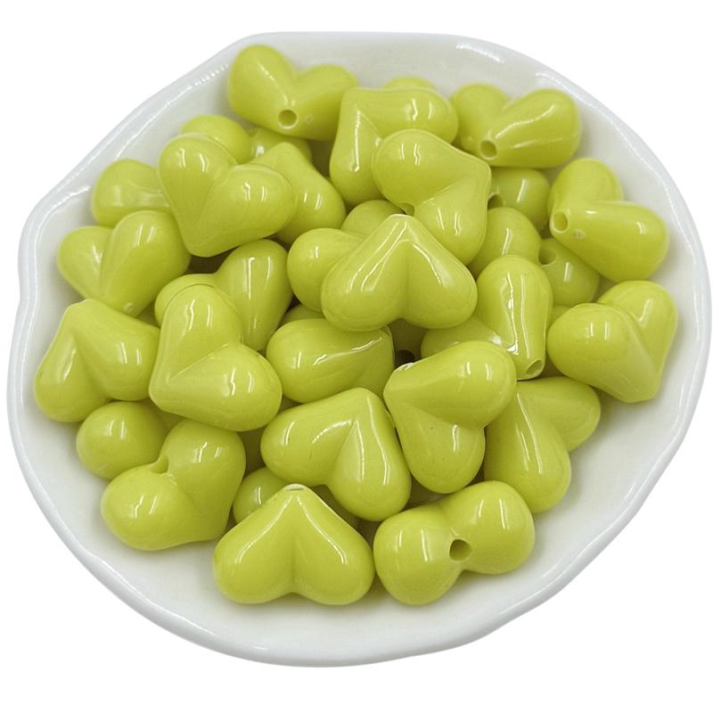 Ювелирные аксессуары цвета макарон, средние бусины в виде сердца, ожерелье, изготовление модных украшений «сделай сам», персиковый браслет, 20 шт., кремовый браслет