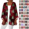 Женская повседневная мода с рождественским принтом легкая куртка средней длины кардиган