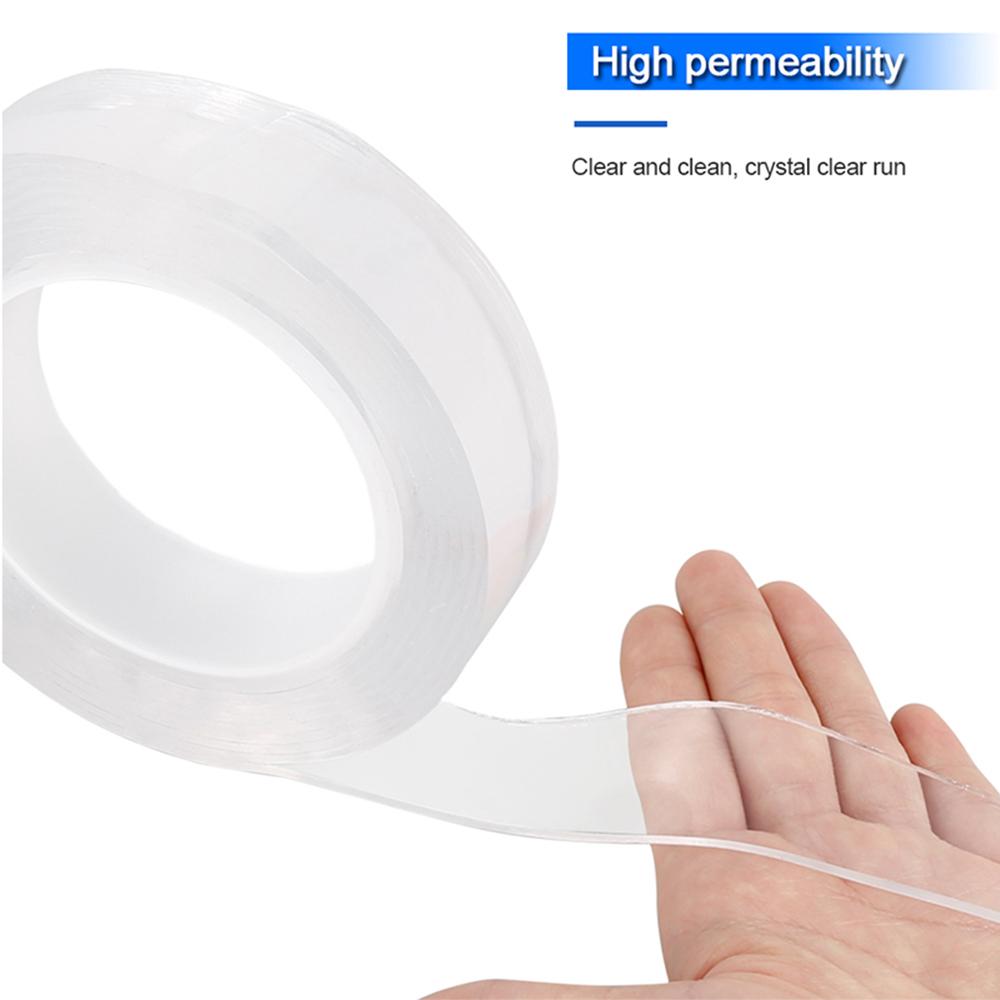 1 шт. двусторонняя лента, прозрачная многоразовая водостойкая клейкая лента NoTrace, очищаемая дома