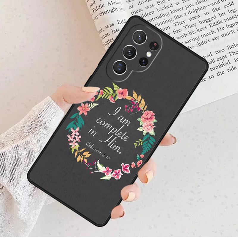 Библейский стих Вера Иисус крест Чехол для телефона Для Samsung Galaxy S25 S23 S30 S8 S21 S20 FE S24 S22 Note 10 20 Plus lite Ultra