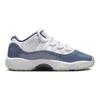 Кроссовки Air Jordan 11 Retro Low GS Diffused Blue Kids, белые, темно-синие, футбольные, серые FV5121-104