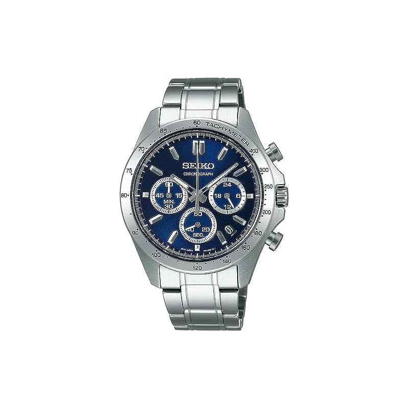 Мужские кварцевые часы Seiko SBTR011 с хронографом 1/5 секунды, темно-синие [Официальный японский продукт]