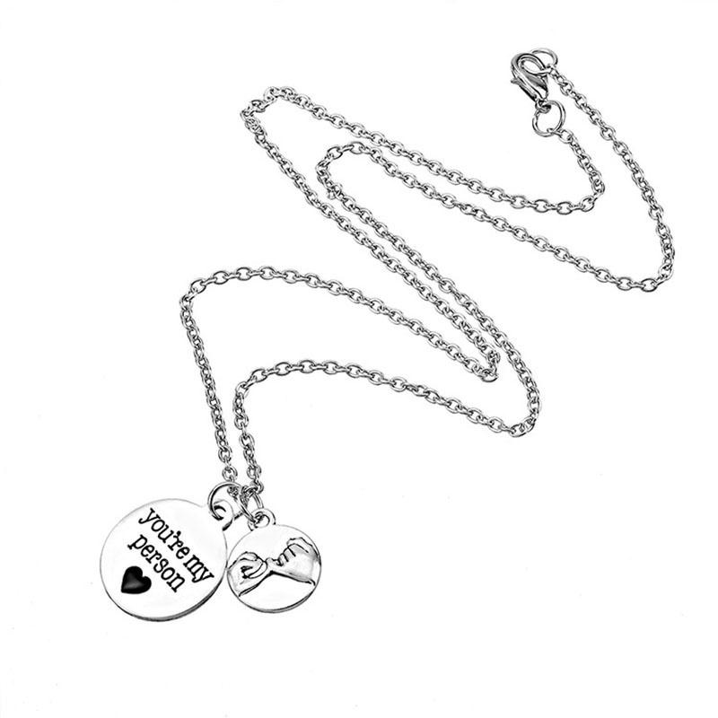 Fashion Creative Couple Jewelry Letter ''You Are My Person'' Pendant Necklace Key Chain
