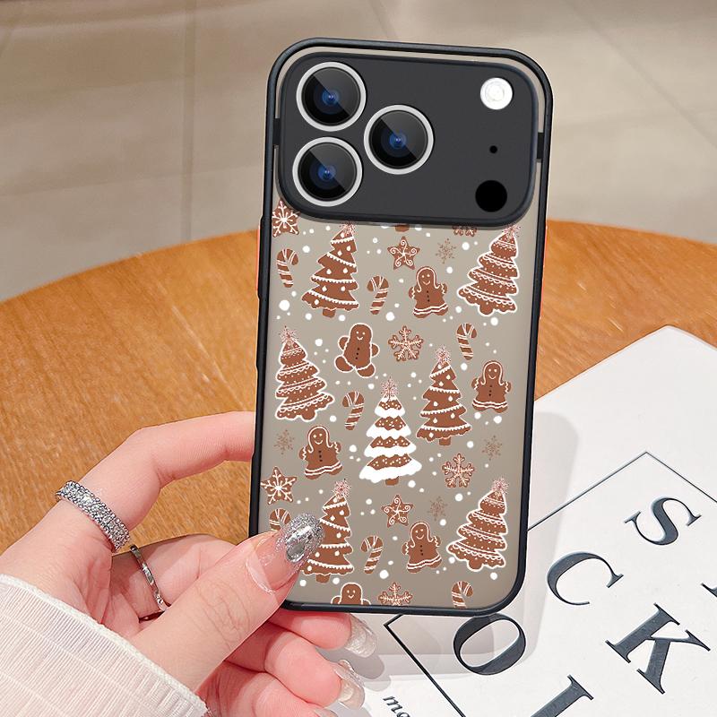 Christmas New Year Print Case For iPhone 17 Air 16e 16 15 14 Pro Max 13 Shockproof Soft Edge Hard PC Matte Phone Cover