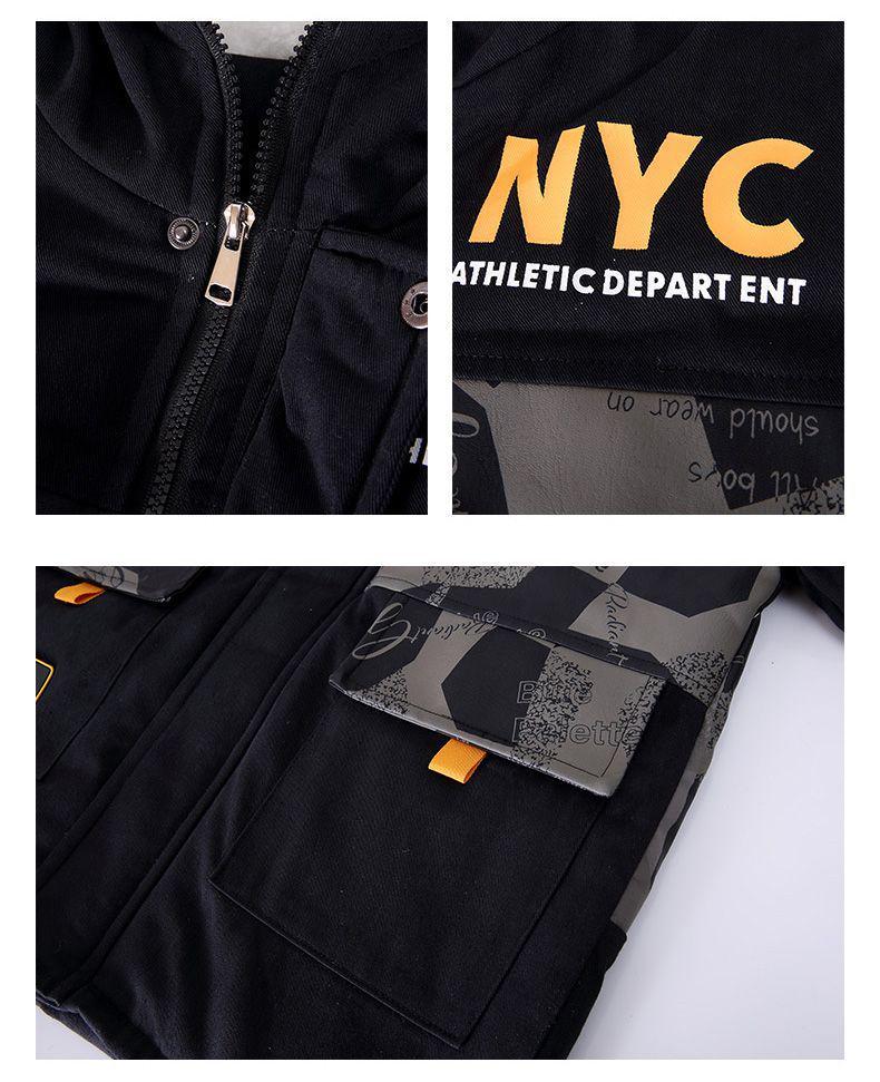 Детское зимнее пальто с толстой флисовой подкладкой - Хлопковое с наполнителем, Теплая модная куртка для больших детей