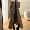 Korean Style Chic Office Lady Long Blazers Elegant Double Breasted Blazer Jacket Women Fashion Streetwear Trench Coat