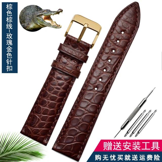 Ремешок для часов из крокодиловой кожи аллигатора 12 14 16 18 20 22 24 мм для мужчин и женщин Longines Master Omega с пряжкой-бабочкой