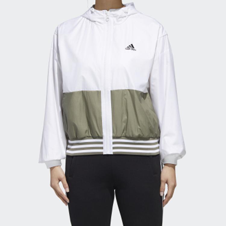 Adidas MH Fem Spliced Hooded Woven Windbreaker Jacket Women White GF0129