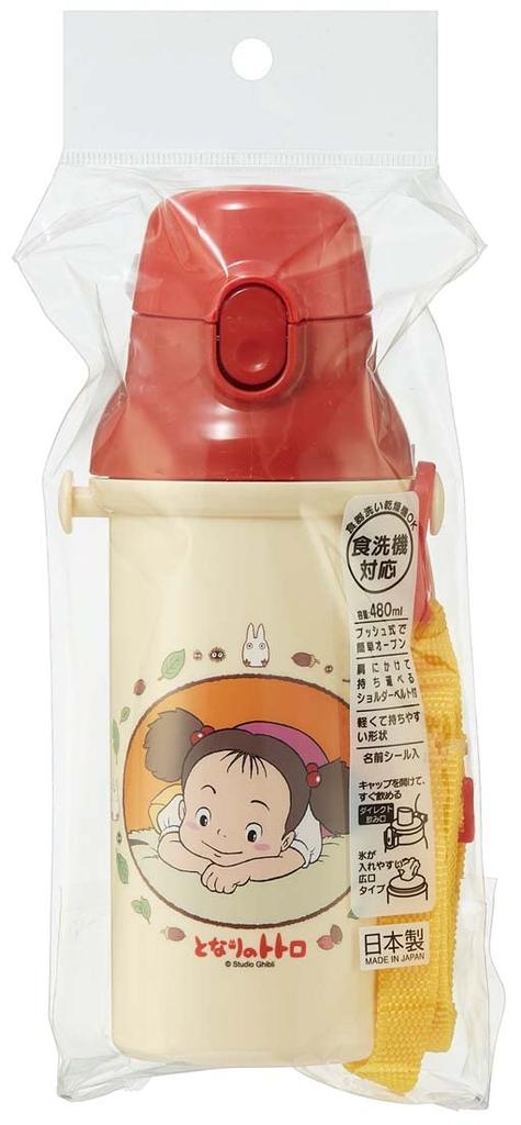 Skater Plastic Water Bottle 480ml Opening and Closing Antibacterial Lightweight Antibacterial Treatment Made in Japan Ghibli Totoro Mei Children's