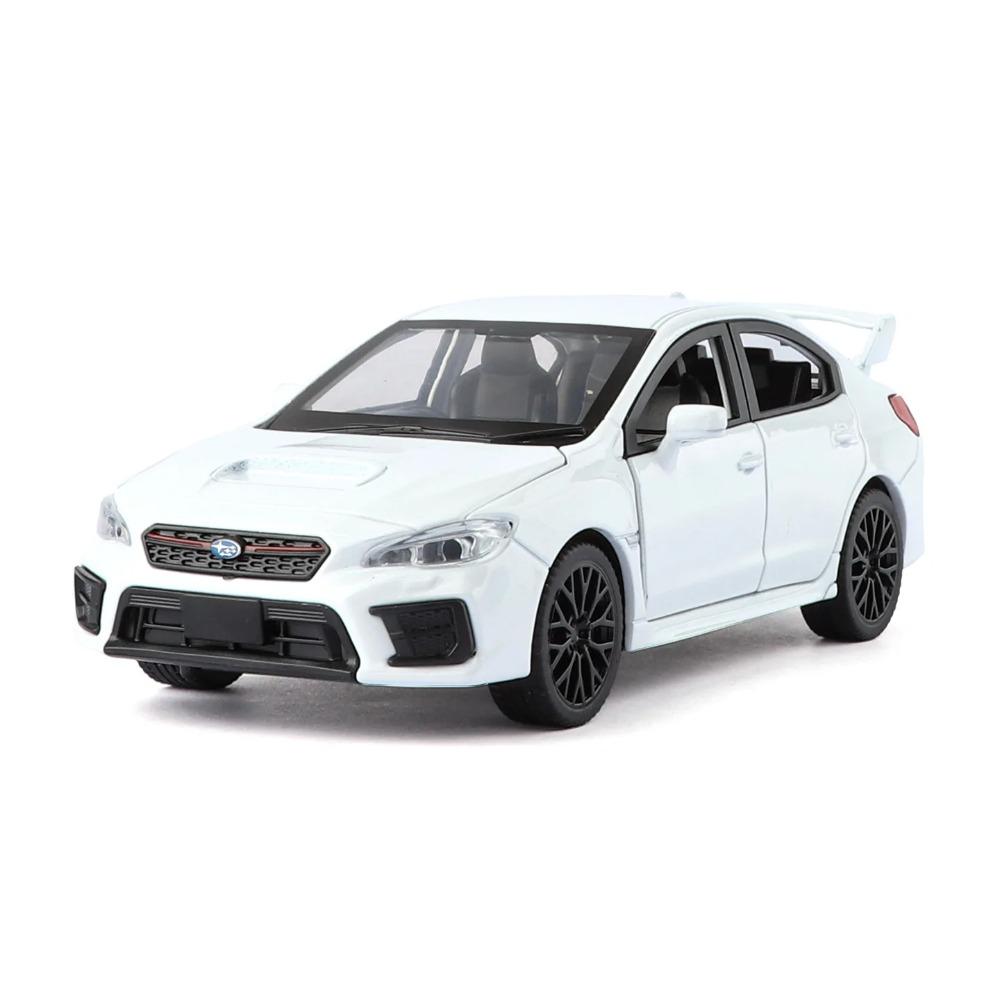 Simulation 1:30 Subaru WRX STI Racing Car Model Pullback Sound Light Alloy Diecast Boy Children's Toy Vehicle Gift Collection
