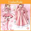 Очаровательный костюм для косплея Cardcaptor Sakura Kinomoto, розовое платье со шляпой для женщин