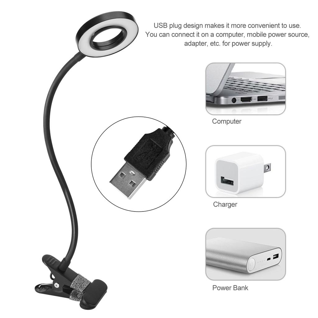 Clip-on Desk Lamp for Tattoo Nail Art Reading Beauty Makeup Table Lamp Reading Lamp Eye Protection