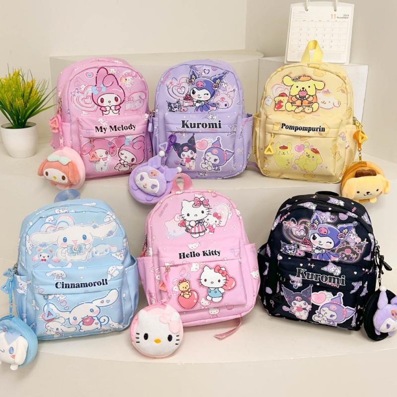Miniso Kuromi Melodi Themed Unisex Bag/durable Nylon Material/character Design withAdjustableShoulderStraps/large Capacity/lightweight and Comfortable
