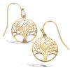 [R1548] - Gold Plated 'Tree of Life' Earrings - 15 Mm