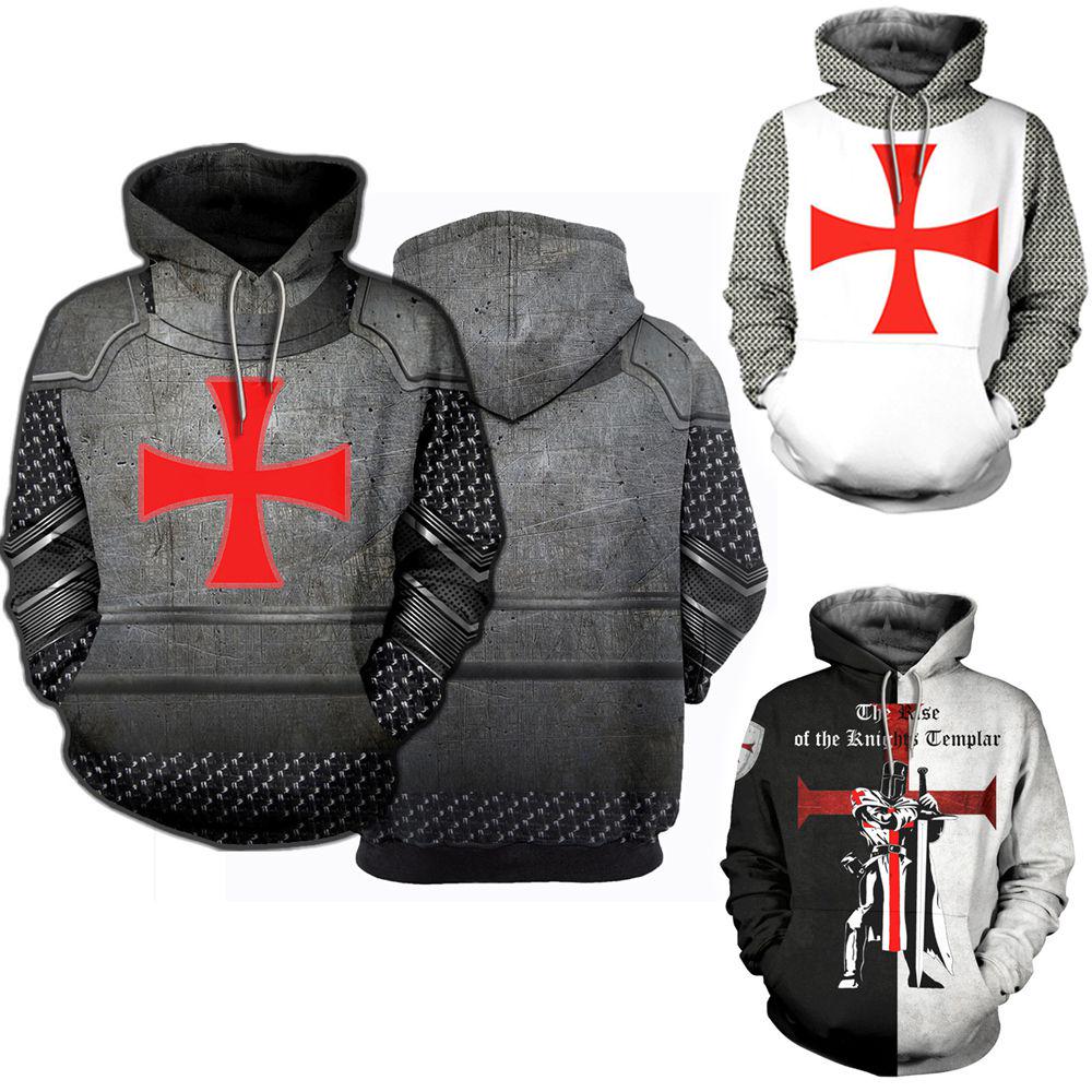 Vibrantly Designed Unisex Knights Templar Cosplay 3d Print Pullover Casual Sweater