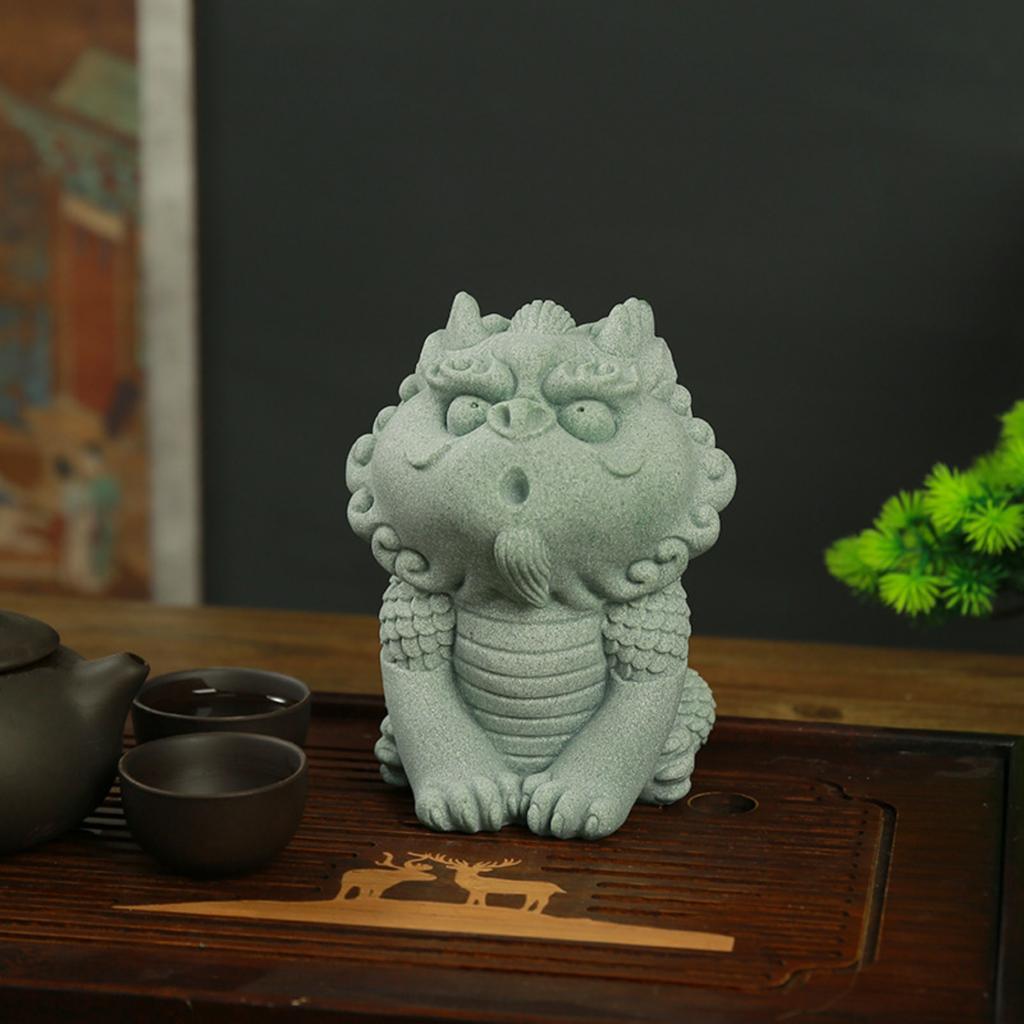 Feng Shui Ornaments Foo Dogs Bonsai Aquarium Fish Tank Statue Asian Oriental Statues Qi Lin Figurines Garden Decoration Desktop Attract Wealth Luck
