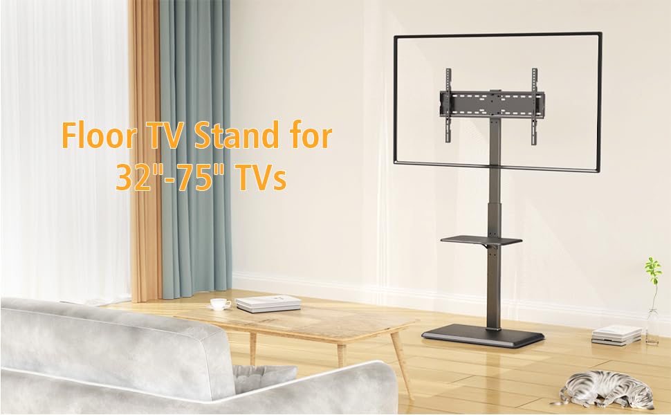 Afaloona TV настенный телевизор, высокая совместимость с отдельно стоящими телевизорами, грузоподъемность 45 кг, высота телевизора, включая место для хранения, черная подставка, подставка, тип, 32-75 дюймов,