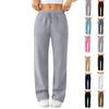 Women's Wide Leg Track Pants Fleece Lined Loose Straight Casual Pants Sports Jogger Pants With Pockets